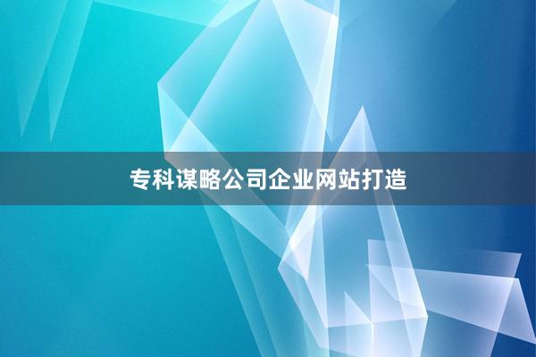 专科谋略公司企业网站打造